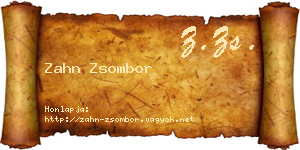 Zahn Zsombor névjegykártya
